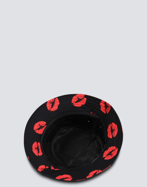 Lips Bucket Hat - Black