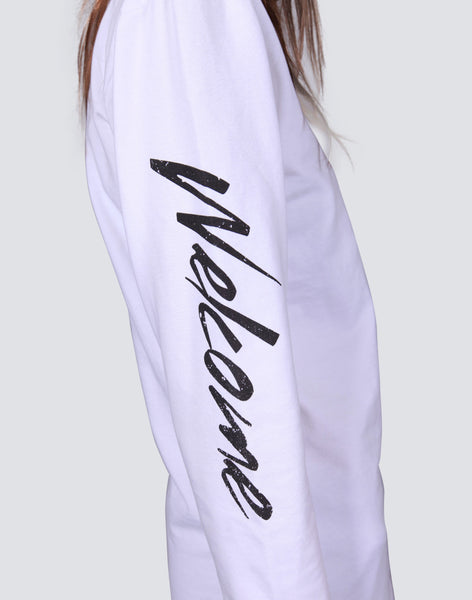 W Surf Logo Steal L/S Tee - White