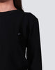 W Surf Logo Steal L/S Tee - Black