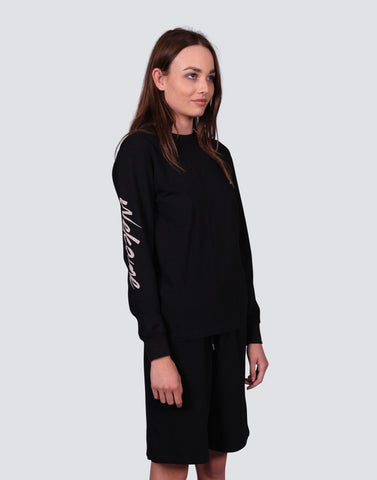 W Surf Logo Steal L/S Tee - Black