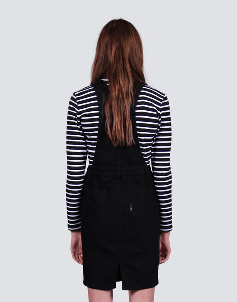 All Over It Dungarees Dress - Black