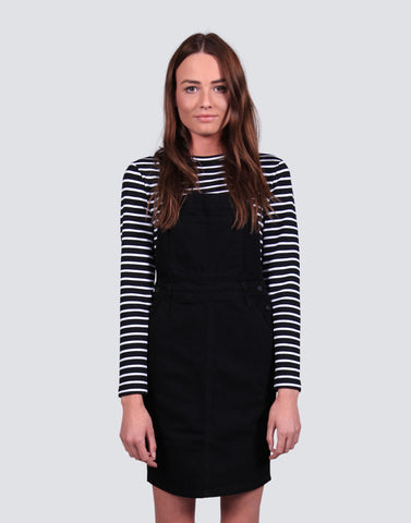 All Over It Dungarees Dress - Black